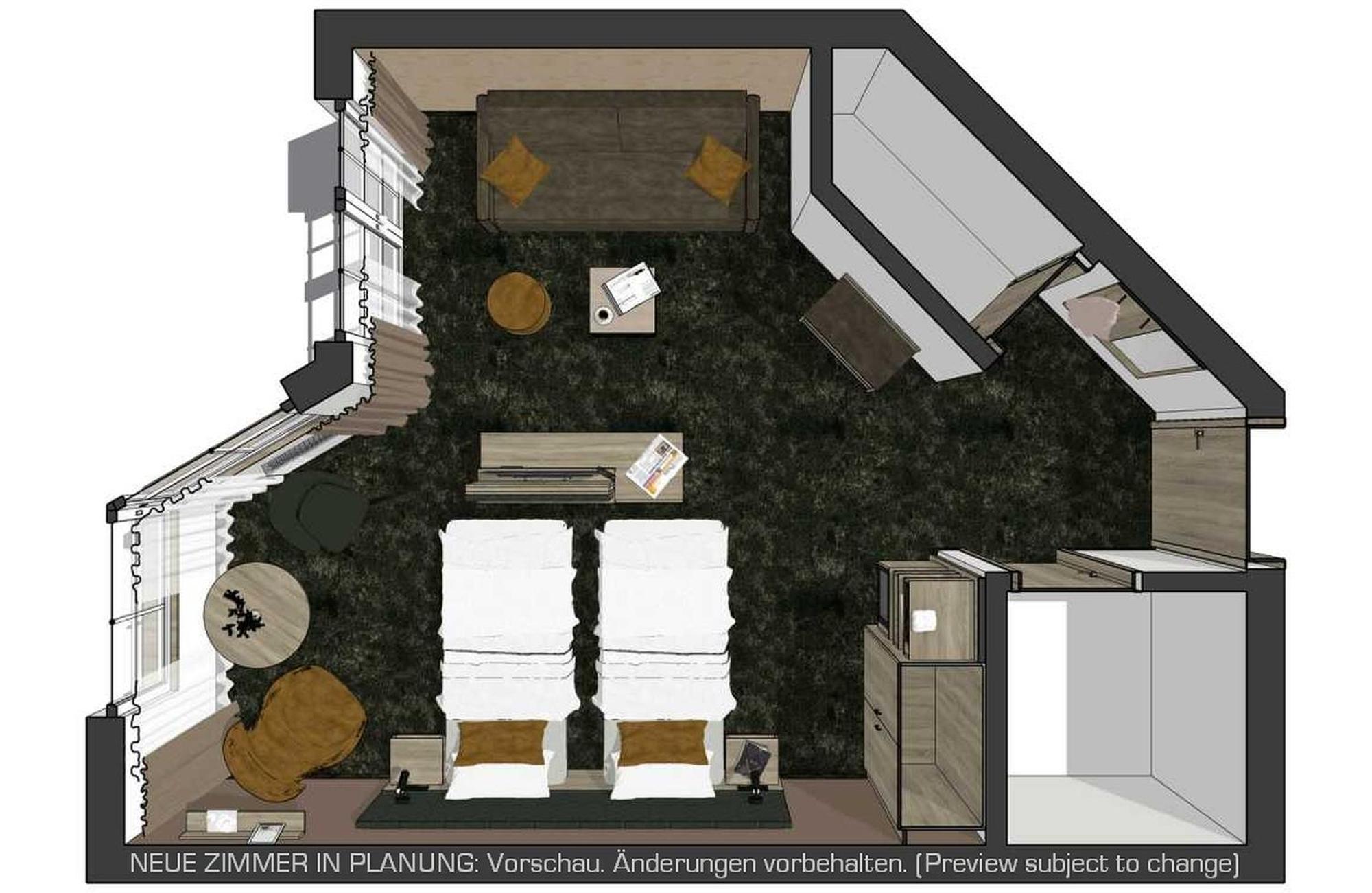 Deluxe Tweepersoonskamer met 1 of 2 Bedden en Uitzicht op de Bergen